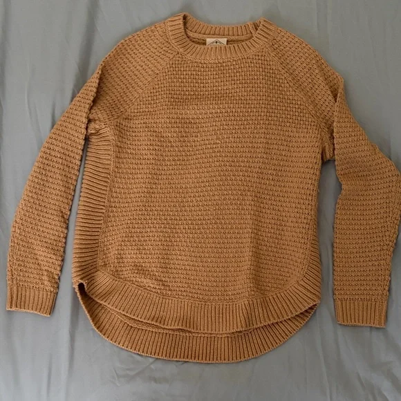 St. John's Bay women’s small Camel brown Knit fisherman Sweater - Picture 1 of 3